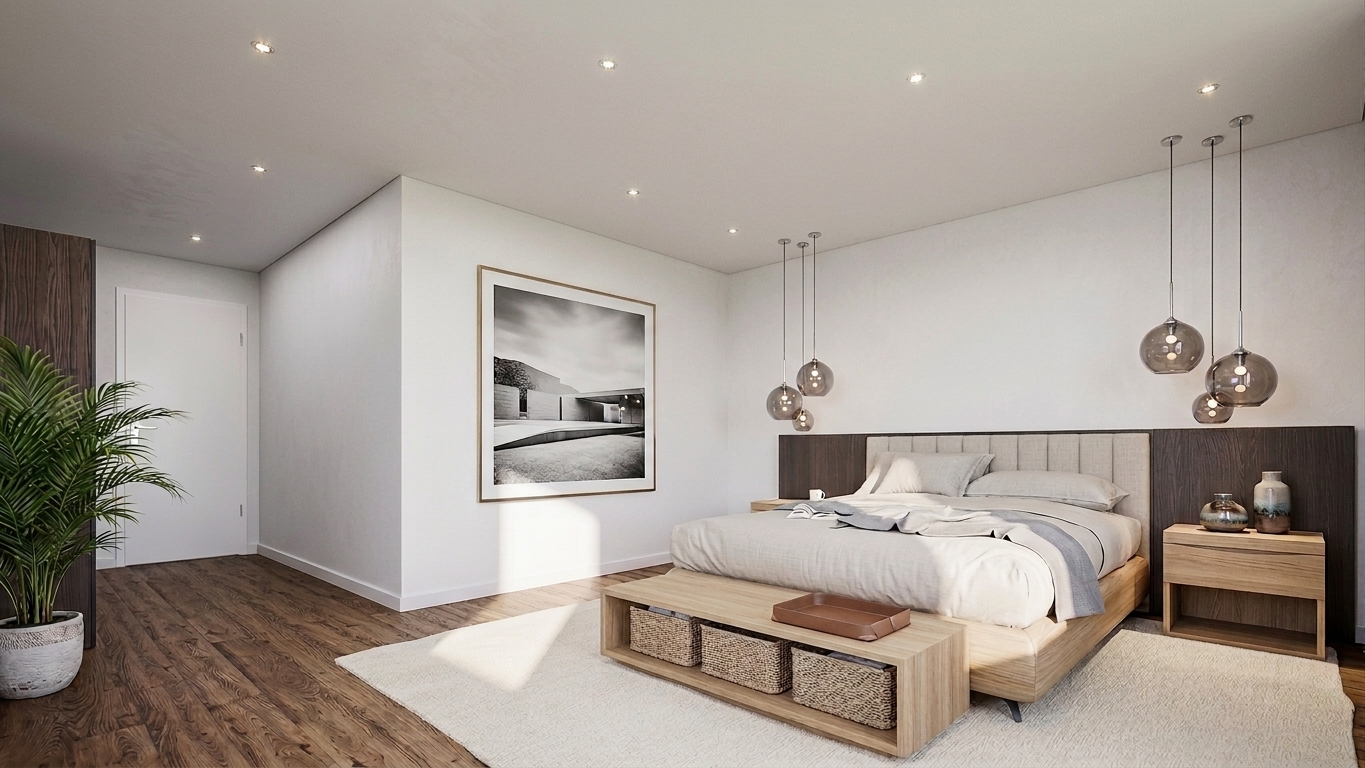 Chambre spacieuse à l'étage